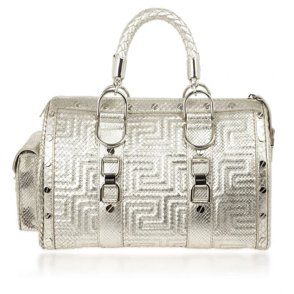 Versace Silver Quilted ‘Snap Out Of It’ Satchel For Women 4 Versace Silver Quilted ‘Snap Out Of It’ Satchel For Women - Image 4