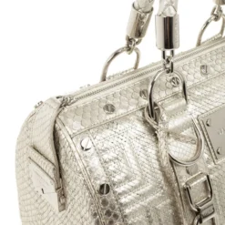 Versace Silver Quilted ‘Snap Out Of It’ Satchel For Women 22 Versace Silver Quilted ‘Snap Out Of It’ Satchel For Women -Versace Official Website luxury women versace used handbags p27501 006