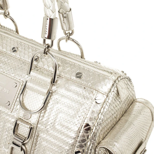 Versace Silver Quilted ‘Snap Out Of It’ Satchel For Women 7 Versace Silver Quilted ‘Snap Out Of It’ Satchel For Women - Image 7