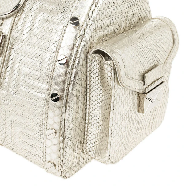 Versace Silver Quilted ‘Snap Out Of It’ Satchel For Women 8 Versace Silver Quilted ‘Snap Out Of It’ Satchel For Women - Image 8