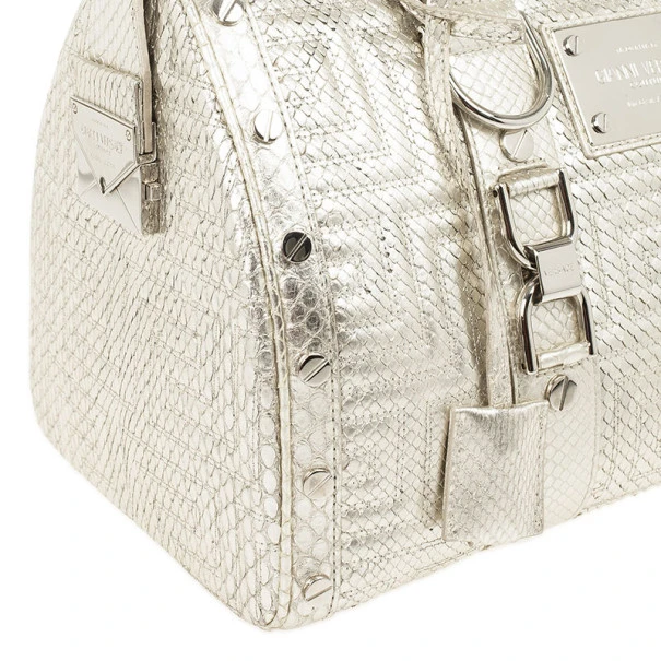 Versace Silver Quilted ‘Snap Out Of It’ Satchel For Women 9 Versace Silver Quilted ‘Snap Out Of It’ Satchel For Women - Image 9