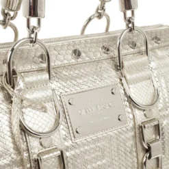Versace Silver Quilted ‘Snap Out Of It’ Satchel For Women 26 Versace Silver Quilted ‘Snap Out Of It’ Satchel For Women -Versace Official Website luxury women versace used handbags p27501 010