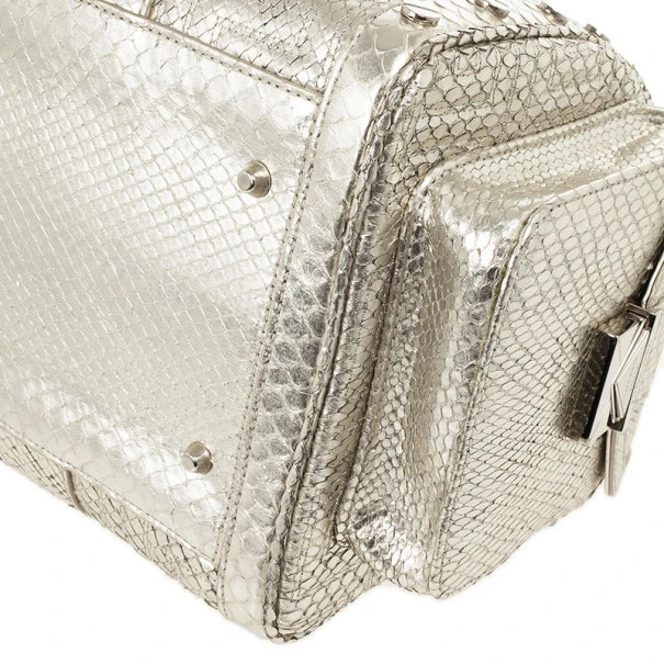 Versace Silver Quilted ‘Snap Out Of It’ Satchel For Women 12 Versace Silver Quilted ‘Snap Out Of It’ Satchel For Women - Image 12