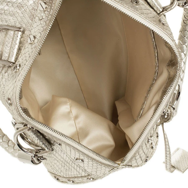 Versace Silver Quilted ‘Snap Out Of It’ Satchel For Women 15 Versace Silver Quilted ‘Snap Out Of It’ Satchel For Women - Image 15