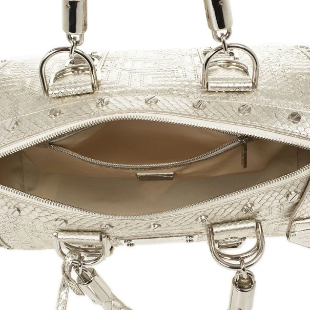 Versace Silver Quilted ‘Snap Out Of It’ Satchel For Women 16 Versace Silver Quilted ‘Snap Out Of It’ Satchel For Women - Image 16