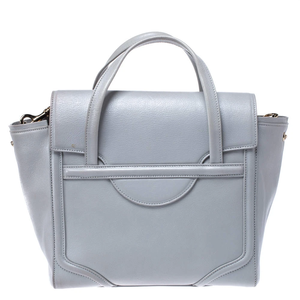 Versace Grey Leather Medusa Flap Tote For Women 4 Versace Grey Leather Medusa Flap Tote For Women - Image 4
