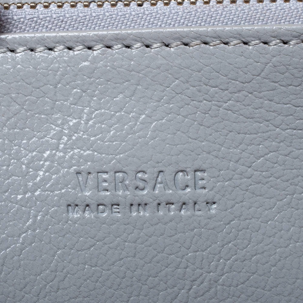 Versace Grey Leather Medusa Flap Tote For Women 8 Versace Grey Leather Medusa Flap Tote For Women - Image 8