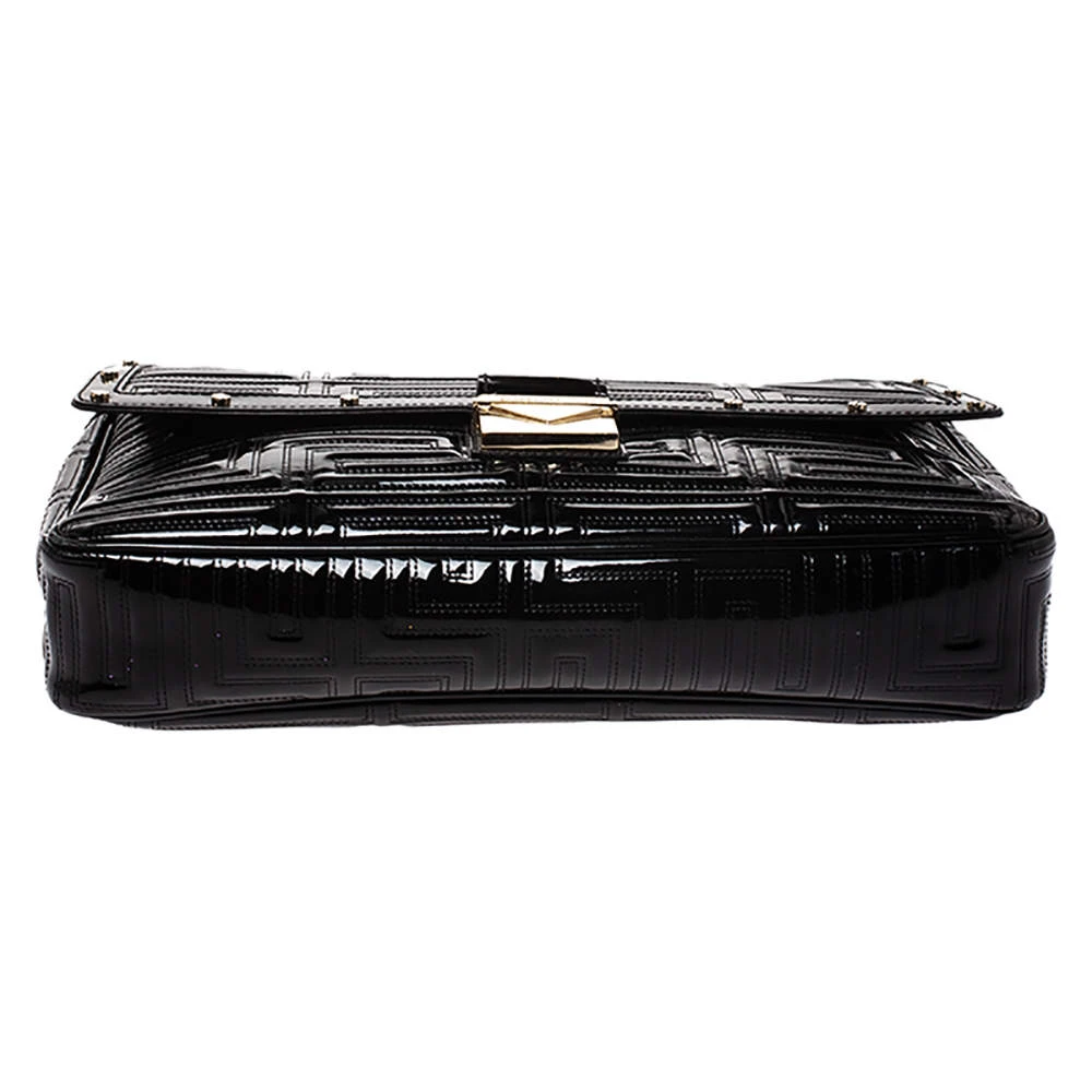 Versace Black Patent Leather Flap Shoulder Bag For Women 6 Versace Black Patent Leather Flap Shoulder Bag For Women - Image 6