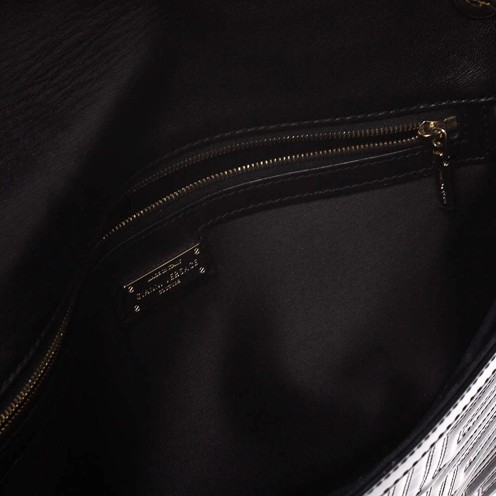 Versace Black Patent Leather Flap Shoulder Bag For Women 7 Versace Black Patent Leather Flap Shoulder Bag For Women - Image 7