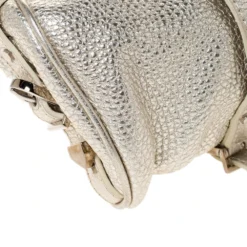 Versace Gold Leather Madonna Framed Satchel For Women -Versace Official Website luxury women versace used handbags p282407 006