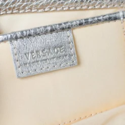 Versace Gold Leather Madonna Framed Satchel For Women -Versace Official Website luxury women versace used handbags p282407 009