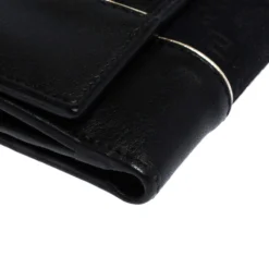 Versace Black Canvas And Leather Compact Wallet For Women -Versace Official Website luxury women versace used handbags p285976 007