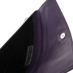 Versace Vintage Purple Leather Clutch For Women -Versace Official Website luxury women versace used handbags p28846 009