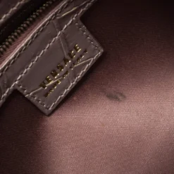Versace Old Rose Croc Embossed Leather Shoulder Bag For Women -Versace Official Website luxury women versace used handbags p290416 002