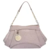 Versace Old Rose Croc Embossed Leather Shoulder Bag For Women