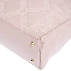 Versace Pearl Pink Leather Chain Shopper Tote For Women -Versace Official Website luxury women versace used handbags p292561 012