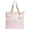 Versace Pearl Pink Leather Chain Shopper Tote For Women