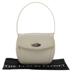 Versace White Patent Leather Shoulder Bag For Women -Versace Official Website luxury women versace used handbags p292562 005