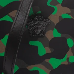 Versace Green Camouflage Leather Crossbody Bag For Women -Versace Official Website luxury women versace used handbags p292705 004