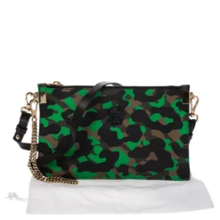 Versace Green Camouflage Leather Crossbody Bag For Women -Versace Official Website luxury women versace used handbags p292705 012
