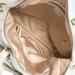 Versace White Leather Venita Bow Satchel For Women -Versace Official Website luxury women versace used handbags p292708 003