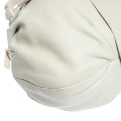 Versace White Leather Venita Bow Satchel For Women -Versace Official Website luxury women versace used handbags p292708 006