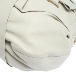 Versace White Leather Venita Bow Satchel For Women -Versace Official Website luxury women versace used handbags p292708 007