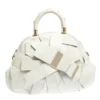 Versace White Leather Venita Bow Satchel For Women