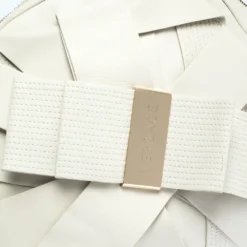 Versace White Leather Venita Bow Satchel For Women -Versace Official Website luxury women versace used handbags p292708 009