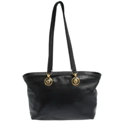 Versace Black Leather Medusa Shopper Tote For Women -Versace Official Website luxury women versace used handbags p292719 004