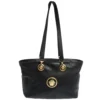 Versace Black Leather Medusa Shopper Tote For Women