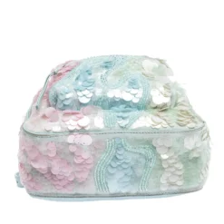 Versace Light Blue Suede And Leather Embellished Sequin Palazzo Medusa Backpack For Women -Versace Official Website luxury women versace used handbags p293735 003