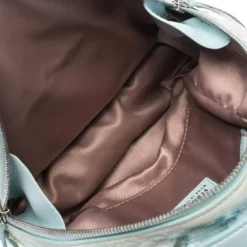 Versace Light Blue Suede And Leather Embellished Sequin Palazzo Medusa Backpack For Women -Versace Official Website luxury women versace used handbags p293735 006