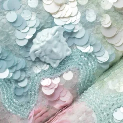 Versace Light Blue Suede And Leather Embellished Sequin Palazzo Medusa Backpack For Women -Versace Official Website luxury women versace used handbags p293735 009