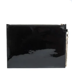 Versace Black Patent Leather Medusa Wristlet Pouch For Women -Versace Official Website luxury women versace used handbags p294182 008
