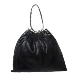 Versace Black Python Satchel For Women -Versace Official Website luxury women versace used handbags p294199 002