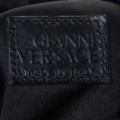 Versace Black Python Satchel For Women -Versace Official Website luxury women versace used handbags p294199 003