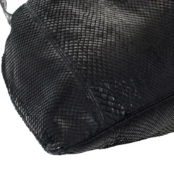 Versace Black Python Satchel For Women -Versace Official Website luxury women versace used handbags p294199 006