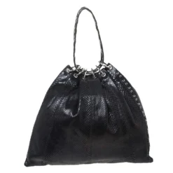 Versace Black Python Satchel For Women