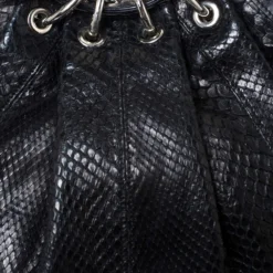 Versace Black Python Satchel For Women -Versace Official Website luxury women versace used handbags p294199 010