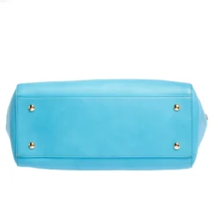 Versace Blue Leather Medusa Medallion Satchel For Women -Versace Official Website luxury women versace used handbags p294347 006