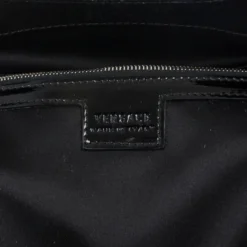 Versace Black Patent Chain Link Handle Satchel For Women -Versace Official Website luxury women versace used handbags p29688 008