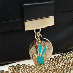 Versace Black Chain Mini Shoulder Bag For Women -Versace Official Website luxury women versace used handbags p29698 011