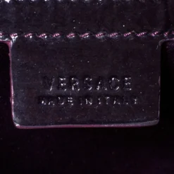 Versace Purple Patent Leather Loop Detail Shoulder Bag For Women -Versace Official Website luxury women versace used handbags p297084 001