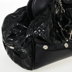 Versace Black Patent Framed Satchel For Women -Versace Official Website luxury women versace used handbags p29771 010