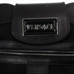 Versace Black Patent Framed Satchel For Women -Versace Official Website luxury women versace used handbags p29771 014