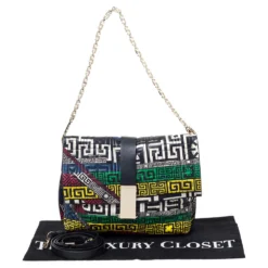 Versace Multicolor Quilted Leather Greek Crossbody Bag For Women -Versace Official Website luxury women versace used handbags p297832 011