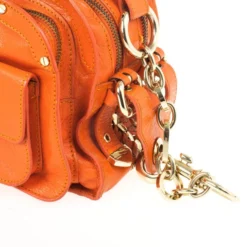 Versace Orange Leather Mini Satchel For Women -Versace Official Website luxury women versace used handbags p29826 0008
