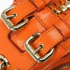 Versace Orange Leather Mini Satchel For Women -Versace Official Website luxury women versace used handbags p29826 0013