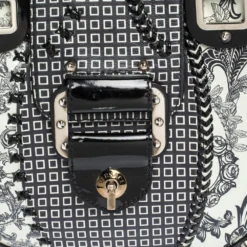 Versace Black/Green Printed Leather Studded Ruffle Hobo For Women -Versace Official Website luxury women versace used handbags p302256 005